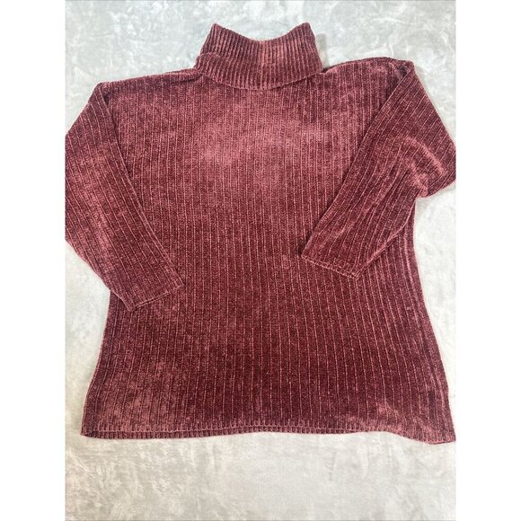 Women’s August Silk Knits Turtle Neck Sweater Catharine Lover Red Size Medium - Picture 14 of 14